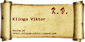 Klinga Viktor névjegykártya